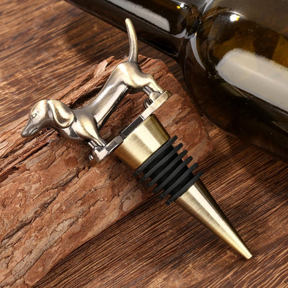 LULLEA Dachshund Wine Bottle Stopper for Wine Champagne, Dachshund Gifts Wine Gifts for Men Dad Women Sausage Dog Lovers, Birthday Gifts, Father Day Gifts, Christmas Gifts, Bronze