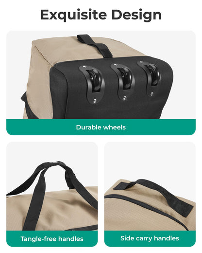 BAGSMART 83L Foldable Travel Bag, Large Duffle Bag for Travel, Weekender Duffel Luggage Bag for Sport College Camping, Water Resistant, Brown