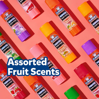 Elmer's Glue Stick Variety Pack, Featuring BlooStick Buddies, Disappearing Purple, and Scented Glue Sticks, Assorted, 30 Count