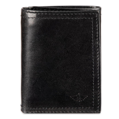 Dockers Men's Coated LeatherExtra Capacity Trifold Wallet, Rfid-blocking, Black, One Size