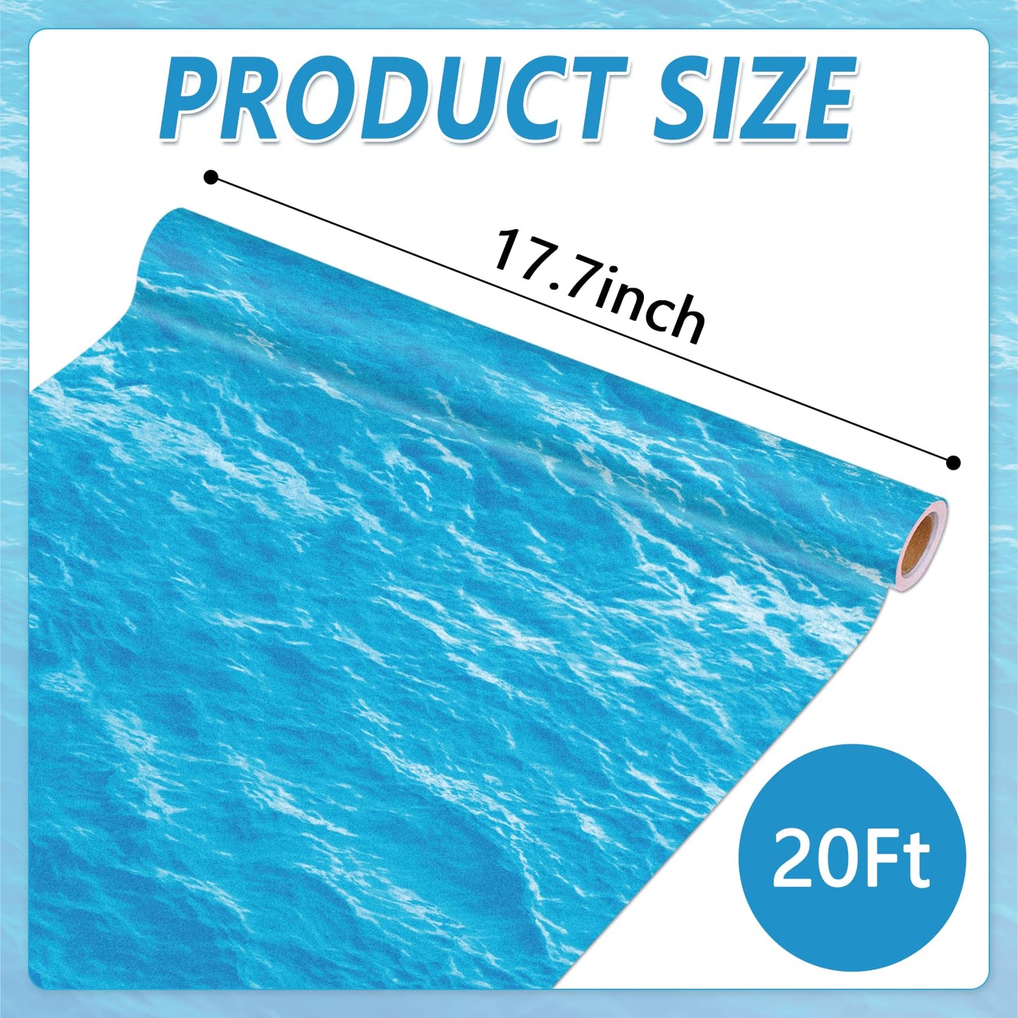 Qyeahkj Ocean Waves Bulletin Board Paper Roll Sea Bulletin Board Background Paper Back to School Classroom Decor Poster for Art Craft DIY Projects Home Office Classroom Party Supplies 17.7in x 20ft