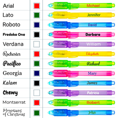 Personalized Invisible Disappearing Ink Pen Marker Pack, Custom Secret Spy Message Writer with UV Light, Fun for Kids and Stock Stuffers, 24 Pack, Assorted