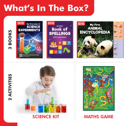 Doctor Jupiter Little Genius Kit | Educational Science Kits, STEM Toys for 4-5-6 Year Old Boys & Girls | Preschool Learning Toys & Activities | Science Experiments, Gifts for Kids 4-5-6 Year Old