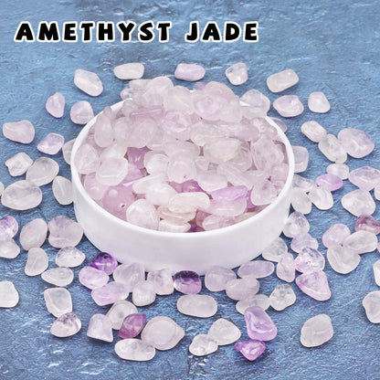 500 pcs Natural Chip Stone Beads, Pale Amethyst 5-8 mm Irregular Gemstones Healing Crystal Loose Bead for Jewelry Making Bracelet Crafting