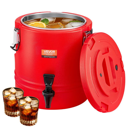 VEVOR Insulated Beverage Dispenser, 3 Gal/11.4L Thermal Hot and Cold Drink Server Dispenser with Spigot, Food-Grade Cooler Jug with 304 Stainless Steel Interior, for Tea Coffee Restaurant Outdoor