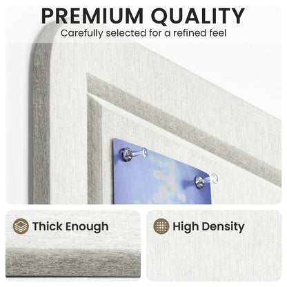 Large Bulletin Board, 60 X 35 Inches Felt Cork Board with 40 Pushpins, Foldable Felt Notice Pin Board Photo Display Board with Self-Adhesive Tape for Office Home School (White, 60x35 inch)