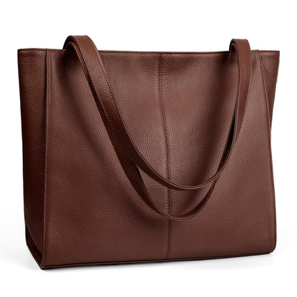 befen Real Leather Dark Brown Tote Bag for Women Work, Women's Tote Bags Purses for Daily and Travel Coffee