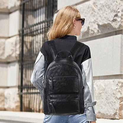 ZOCAI Large Leather Backpack Purse for Women – Vegan Retro Leather Travel Backpack for Women with Compartment, Multiple Pockets Roomy Large Capacity Daypack for Work Traveling.