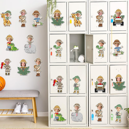 60pcs Jungle Safari Theme DIY Cutouts Jungle Animals Bulletin Board Decoration Set Forest Adventure Paper Cut-Outs Classroom Decor for Boy Girl DIY Photo Craft Kindergarten School Wall Door Supplies