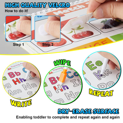 Huijing Toddler Activities Preschool Learning Busy Book - 29 Themes Binder Montessori Toys for Toddlers, Workbook Activity Autism Materials and Tracing Coloring