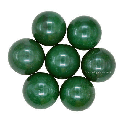 Amazing Gemstone Dark Green Aventurine Crystal Ball - 1 Inches Crystal Sphere Meditation Balls for Witchcraft and Decorative Balls - Crystals and Healing Stones Beginners Gift (Pack of 1)
