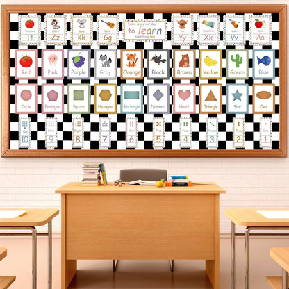 Black White Checkered Bulletin Board Paper Roll Black Plaid Bulletin Board Background Paper Back to School Classroom Decoration Poster for Art Craft DIY Home Office Classroom Supplies 17.7in x 20ft