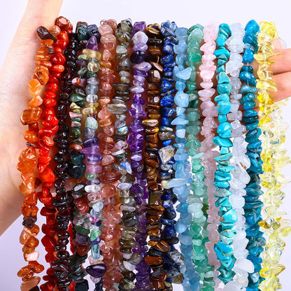 200pcs Natural Chip Stone Beads Gemstone Healing Crystal Loose Rock Bead Irregular Glass Seed Charm Beads Drilled DIY for Jewelry Bracelet Necklace Earrings Making Crafting Supplies (Green Jade 5-8mm)