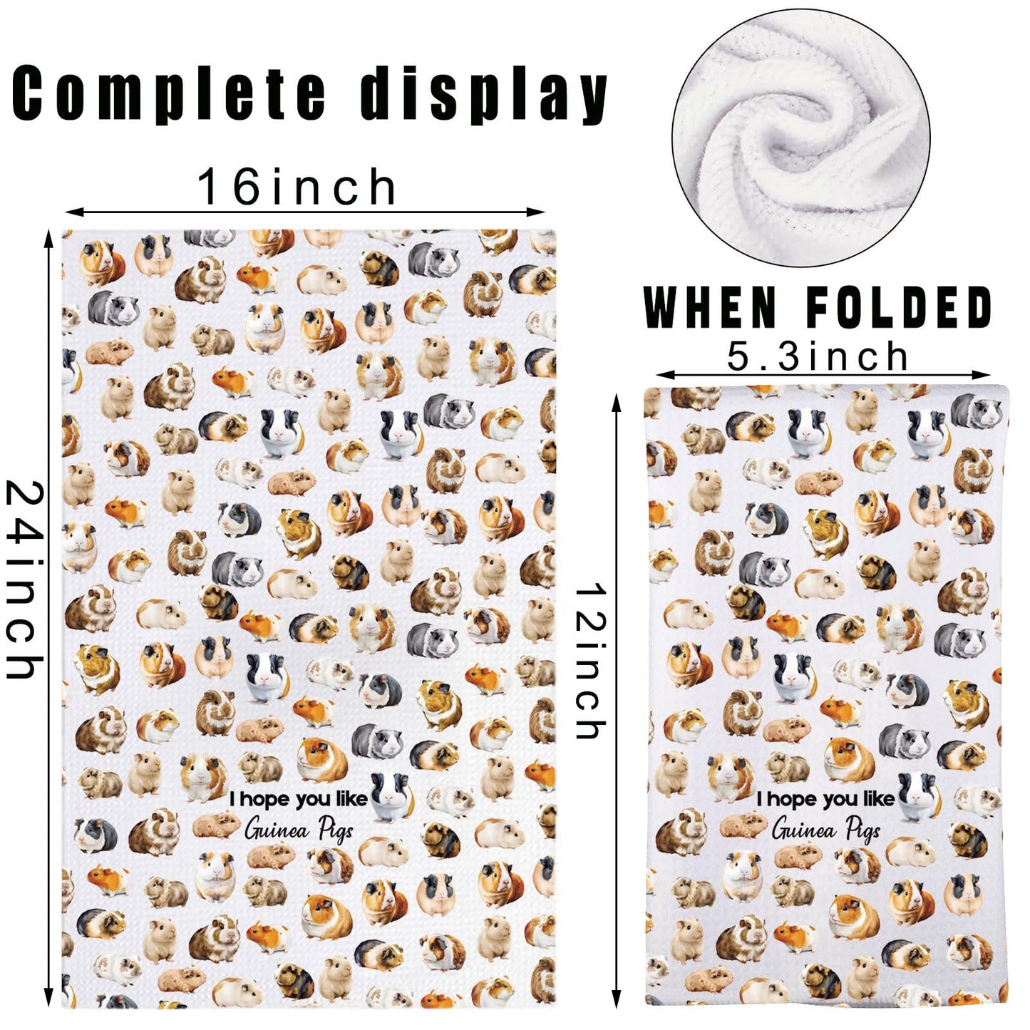 G2TUP Guinea Pig Kitchen Towels Guinea Pig Owner Gifts Guinea Mom Gifts i Hope You Like Guinea Pigs Hand Towels Cavia Porcellus Gifts (GuineaPig kt)