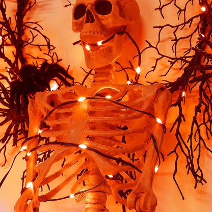 WATERGLIDE Extra Long 328 FT Halloween Lights, 1000 LED Outdoor Fairy String Light, Green PVC Copper Wire Christmas Lights, Plug in 8 Modes & Waterproof for Tree Party Home Yard Decor, Orange