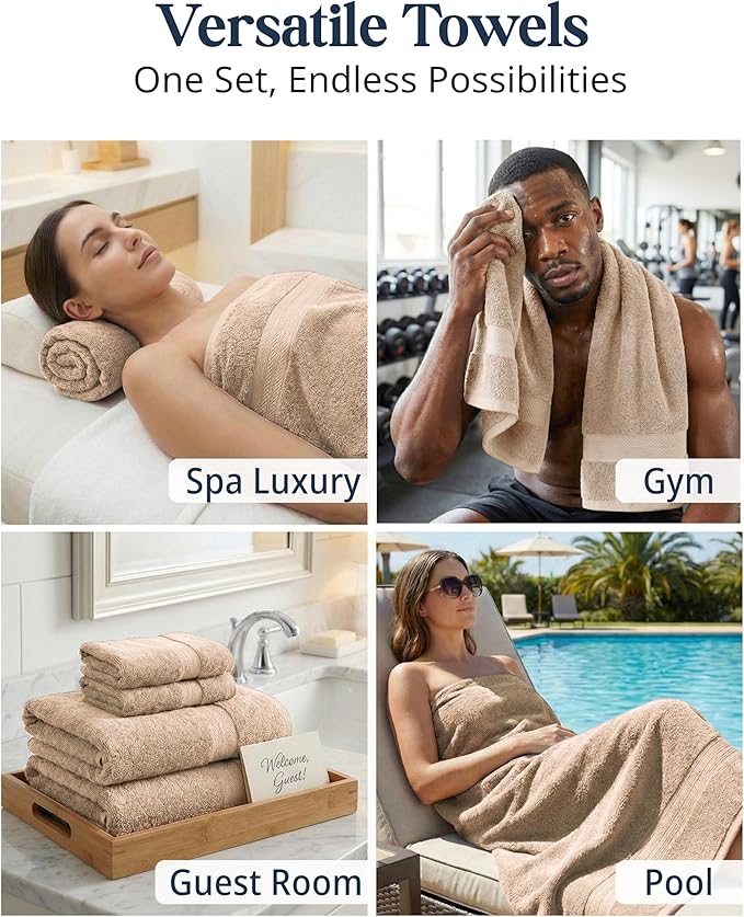 Lane Linen 100% Cotton Towel Set