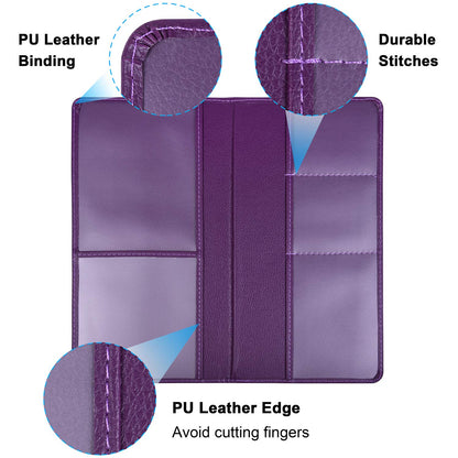Wisdompro Car Registration and Insurance Holder - Premium PU Leather Vehicle Glove Box Organizer Wallet for Document, License, Card and Other Essentials (Purple)