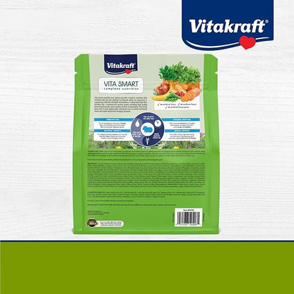 Vitakraft Vita Smart Guinea Pig Food – 4 lbs Bag - High Fiber Timothy Hay – with Vitamins Minerals, Probiotics for Engaging Foraging and Daily Nourishment - Includes Fruits, Vegetables and Vitamin C