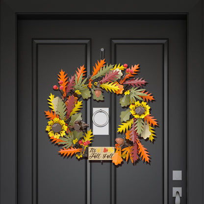Brickcraft Harvest Wreath Brick Building Kit, 382 Pieces | DIY Autumn & Halloween Home Décor | 2-in-1 Fall Wreath & Garland Craft | Festive Thanksgiving Decoration Gift for Kids & Adults, Ages 8+