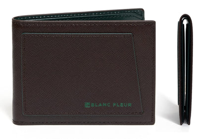 maskfactory stwees bifold leather wallets - Ultra slim, RFID, Front pocket, slim, ID window (Pocket style E, Brown)
