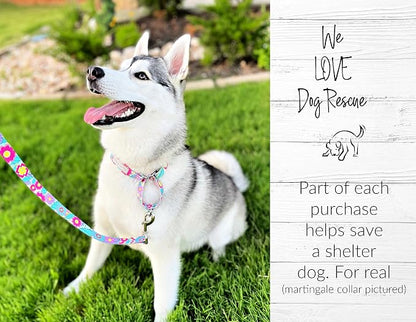Lucky Love Dog Martingale Collar, Premium No Slip Martingale Collar for Large Dogs, Great for Whippets, Greyhounds, and More (Caroline, Large)