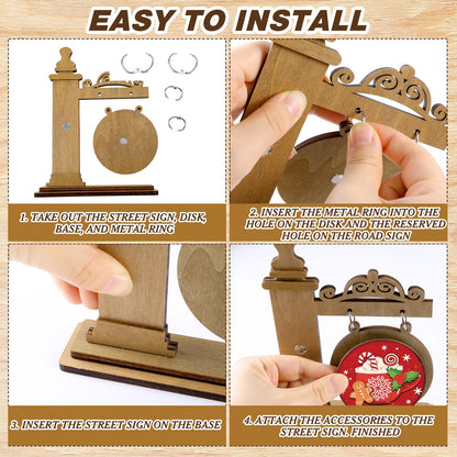 RattanView 41 Pcs Interchangeable Seasonal Decor Mini Standing Sign Farmhouse Convertible Holiday Wood Welcome Sign for Summer 4th of July Home Sweet Home Table Decor(Dark Brown)