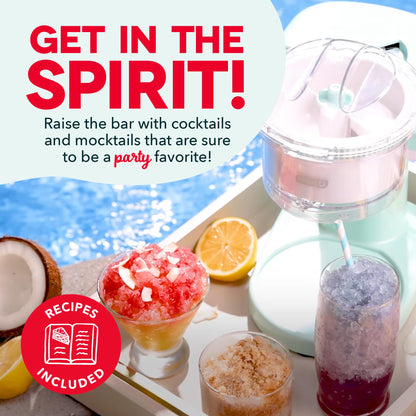 DASH Shaved Ice Maker and Slushie Machine (Aqua): Multi-Purpose Ice Shaver Machine for Homemade Shaved Ice, Snow Cones, Slushies, Cocktails & More with Stainless Steel Blades, Easy to Clean and Store