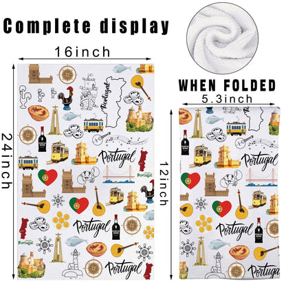 JNIAP Portugal Kitchen Towel Portugal Gifts Portuguese Kitchen Towels Portugal Housewarming Gift Portugal Dish Towels(Portuga KT)