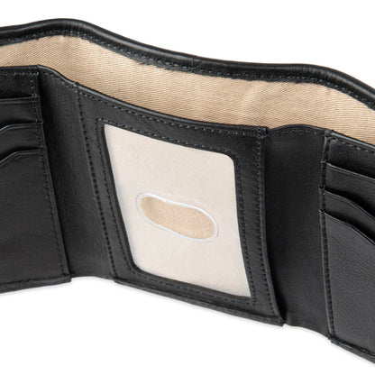 Tommy Bahama Mens Leather Trifold Wallet Black Pebble