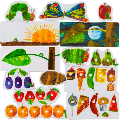 Little Folk Visuals The Very Hungry Caterpillar Precut Felt Pieces for Toddlers, Kindergarteners, Interactive Teaching 14-Piece Set