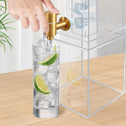 2 Gallon Large Drink Dispenser, Drink Dispenser with Acrylic Stand, Drink Dispensers for Parties with Ice Core, Beverage Dispenser with Airtight Valve for Water, Punch, Juice