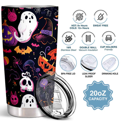 OHWIPI Christmas Tumbler 20oz, Men or Women Christmas Gifts, Halloween Gifts for Kids or Adults, Ghost Cups with Lid for Birthday Valentine or Holiday, Spooky Cups for Family Friends or Loved Ones