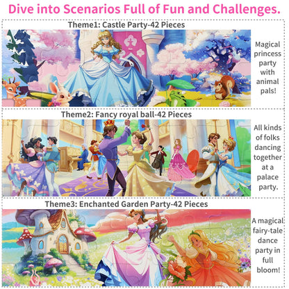 Princess Magnetic Puzzles for Girls 4-6 3 * 42 PCS Unicorn Mermaid Princess Themes Puzzle Magnetic Puzzles for Girls 5-6 Travel Puzzles or Airplane/Car/Road Trip Gift Toys for Girl 6-8 Years Old