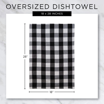 DII Halloween Collection Embellished Dishtowel Set, 18x28, Woven Check 3 Piece