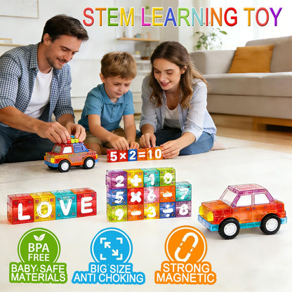 Varaict Magnetic Letters and Numbers for Kids Ages 3-8 | 40 Piece Educational Alphabet Learning Toy Set | STEM Montessori Spelling and Math Blocks for Preschool Kindergarten