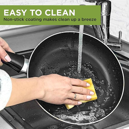 Ecolution Easy Clean Ceramic Nonstick Cookware Set, Dishwasher Safe Kitchen Pots and Pans Set, Comfort Grip Handle, Even Heating, and Ultimate Food Release, 26-Piece, Black