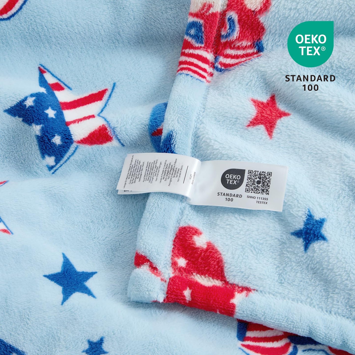 Cozy Bliss Gnome Patriotic Throw Blanket - 4th of July Warm MilkyPlush Throw Blankets,Ultra Soft Cozy Blankets for Couch,Sofa and Bed,Blue,50"x60"