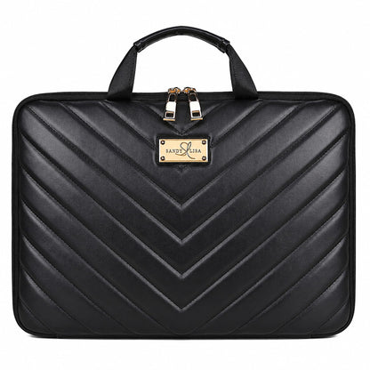 SANDY LISA Capri Women Laptop Sleeve |Compatible with MacBook Pro 14 inch | MacBook Air/Pro 13-13.3 Notebook | MacBook Air M2 13 inch | Buttery Soft Padded Chevron - Black