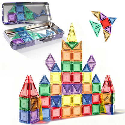 Ufilni Magnetic Tiles, 70pcs Building Blocks with Storage Case, Toddler Toys Magnetic Blocks, Toys for Ages 3-5 4-8 Boys Girls,for Preschool Learning Birthday