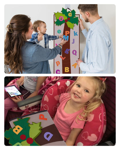 CHEFAN Letter Tree, Coconut Tree Alphabet Bag for Early Education Storytelling, Felt Story Board Set Props from The Childhood Favorite Book, Felt Board for Wall Teaching Home Classroom Play