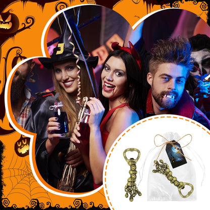 KBDHYY 12Pcs Halloween Skeleton Beer Bottle Openers Set - Vintage Funny Skull Bottle Opener Gifts for Men, Dad, Husband