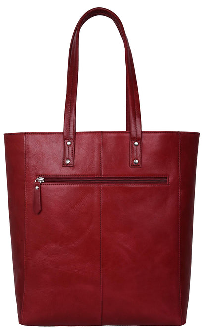 ANTONIO VALERIA Ava Red Crunch Aniline Leather Tote/Top Handle Shoulder Bag for Women