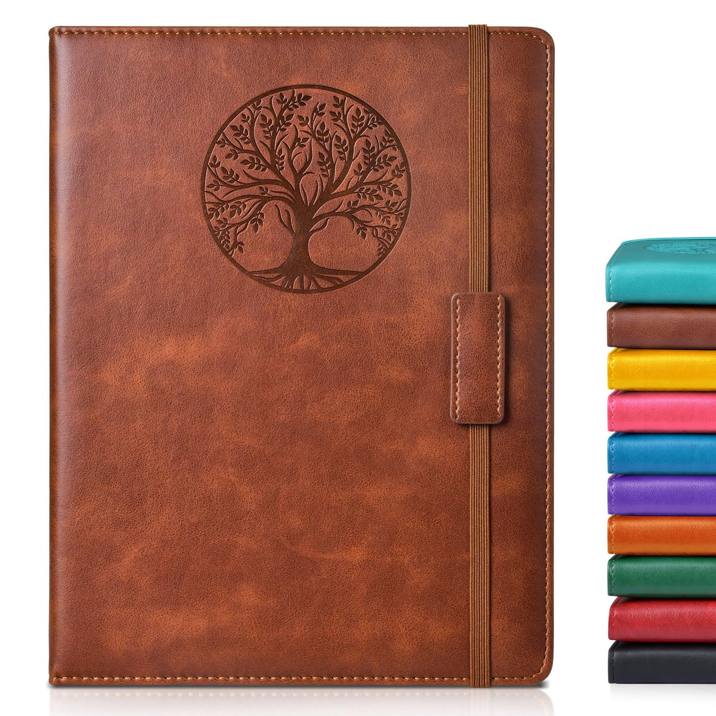 Biuwory B5 Leather Journal Notebook, 256 Lined Pages, Hardcover 7.8"×10.2"