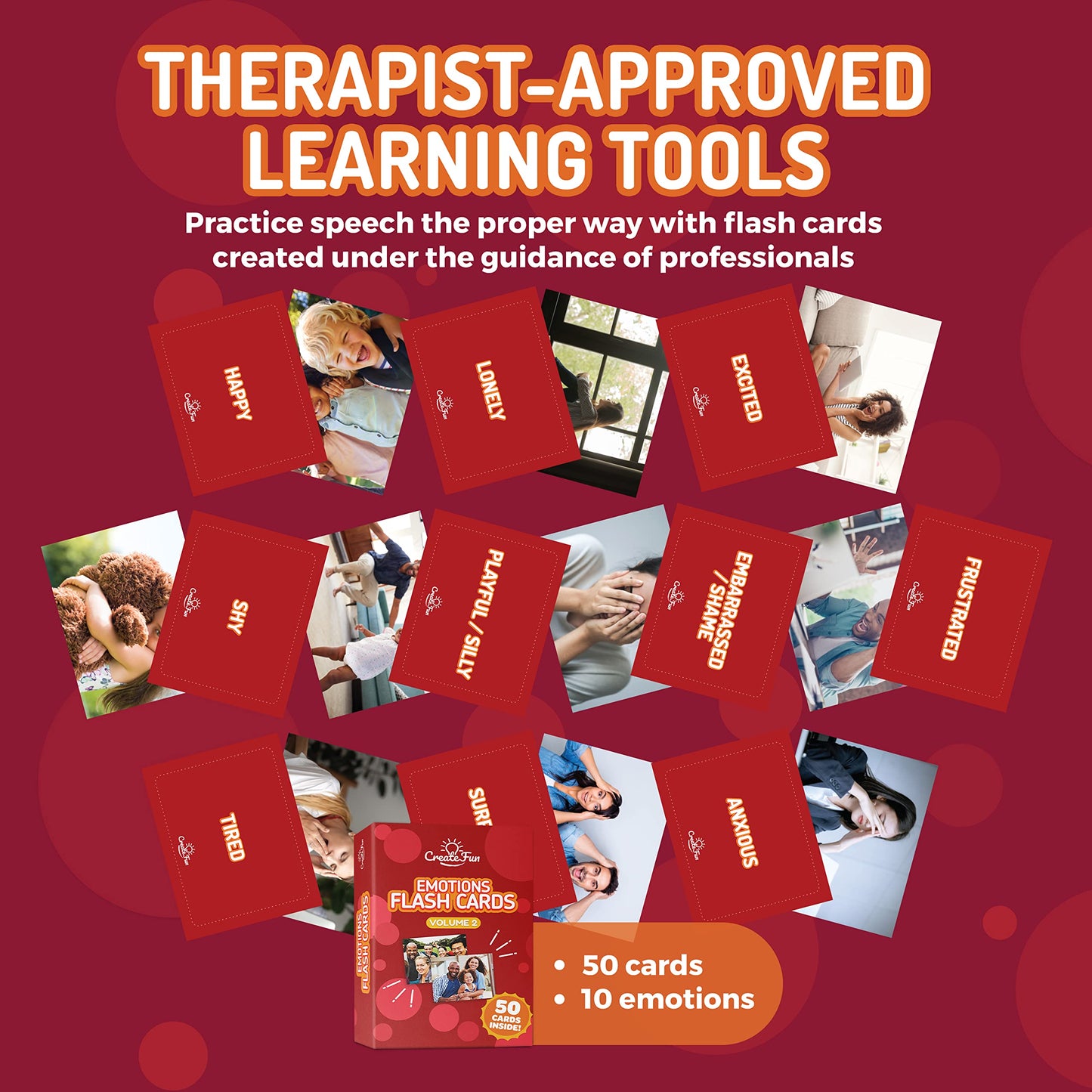 50 Emotions Flash Cards Volume 2 - Feeling Photo Cards for Kids, Adults, Seniors, Homeschool, Speech Therapy, ABA, Dementia, Aphasia, Occupational Therapy, ESL and Autism Learning Material