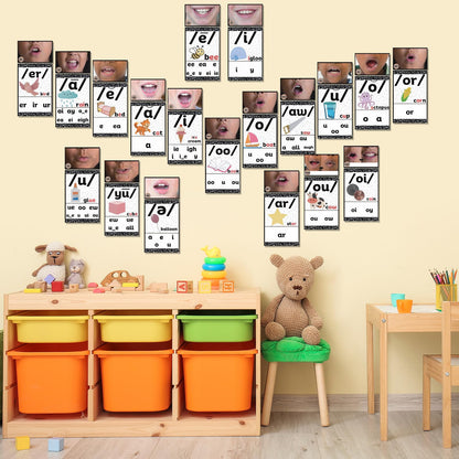 Ireer Composition Book Vowels Sound Wall for Classroom Neutral Phonics Kit, Science of Reading Posters for Classroom Decor, Kindergarten Speech Materials, Phonemic Awareness, Esl Teaching Material