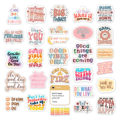 300PCS Motivational & Affirmation Stickers by Puraesla – Holographic Pack for Vision Board, Inspirational Decals for Water Bottles, Laptops, Planners, Journals, Scrapbooks & Teachers