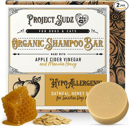 Project Sudz Oatmeal and Honey Dog Shampoo Bar | Hypoallergenic | Sensitive Coat | Big Dogs and Puppies Too (2)
