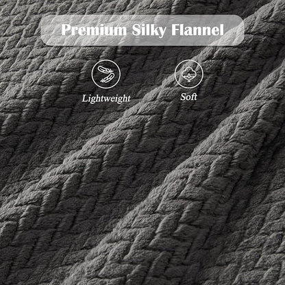 Waffle Knit Textured Throw Blanket Soft for Couch, Sofa, Twin Bed, Kids, Adults, 50” x 60” Chenille Knit Blanket, Boho Throw Blanket for Home Decor 250 GSM (Slate Grey)