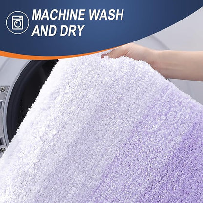 OLANLY Bathroom Runner Rugs Mat 70x24, Extra Soft Absorbent Microfiber Bath Rug, Rubber Backing, Quick Dry, Washable Long Bath Mats for Bathroom, Tub and Shower, Home Decor Accessories, Light Purple