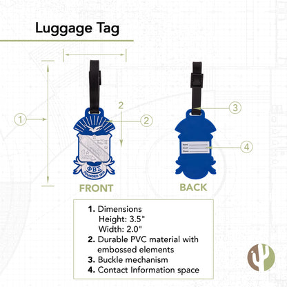 Desert Cactus Phi Beta Sigma Luggage Tag Fraternity Bag Nupe (PVC Crest Luggage Tag)